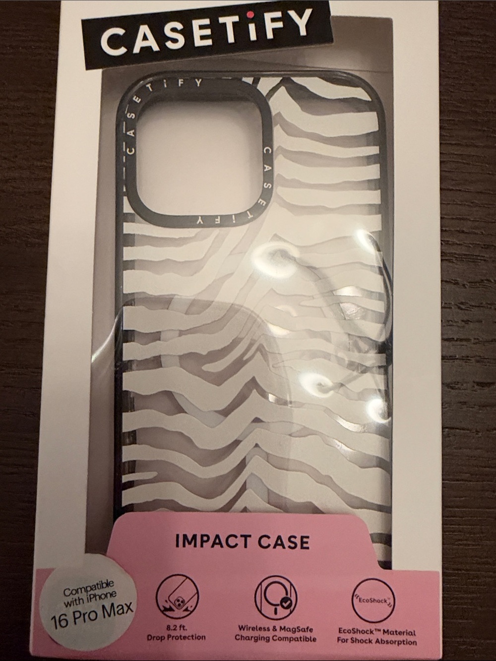 Casetify Zebra Stripe Impact Case - Black & White iPhone 16 Pro Max